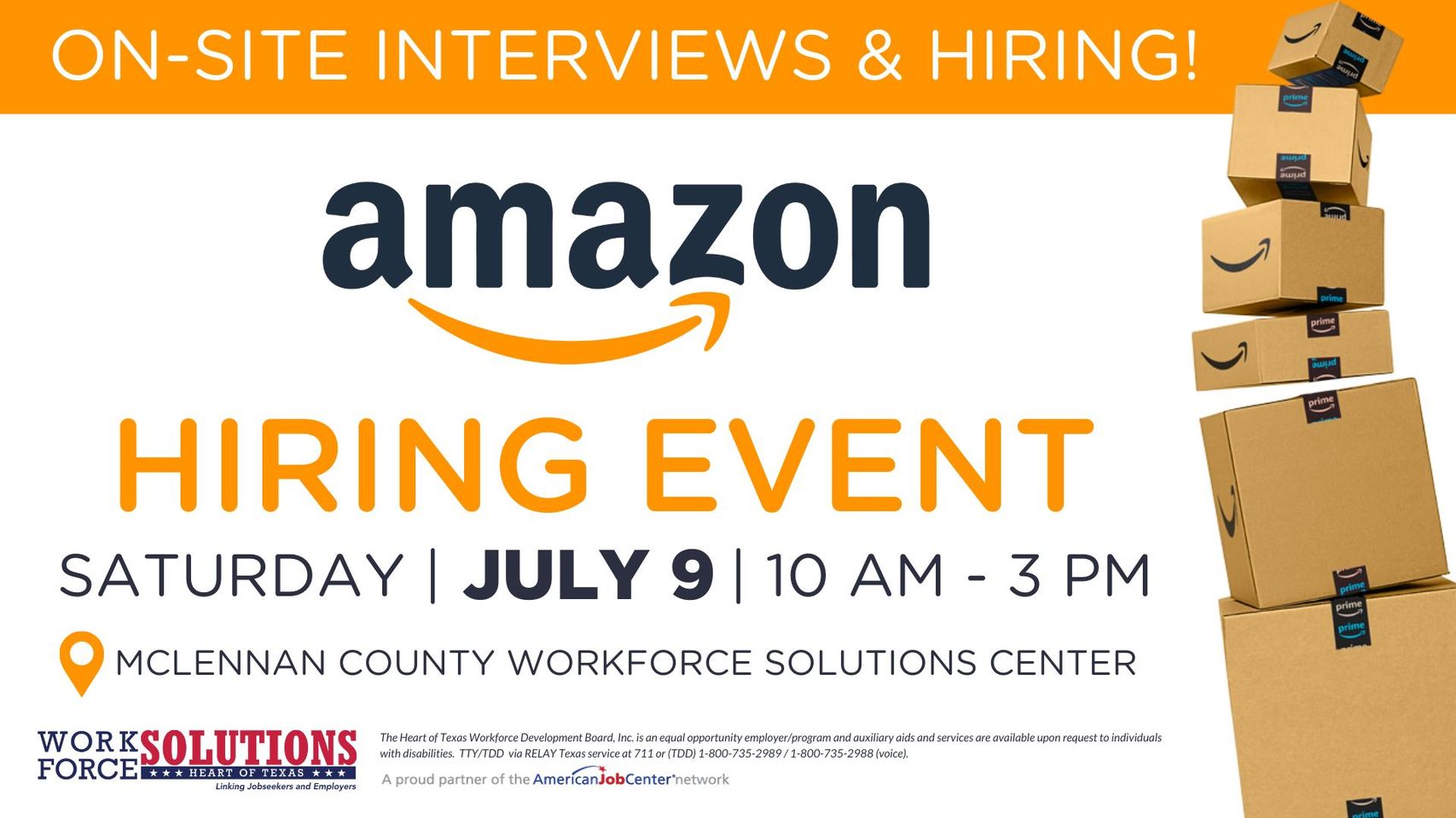 Amazon Hiring Event Workforce Solutions for the Heart of Texas
